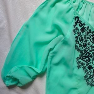 Mint Green Silky Blouse